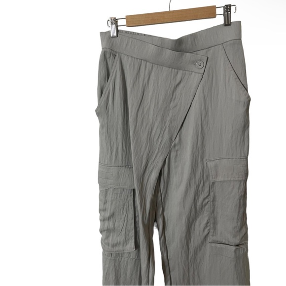 Zara Pants & Jumpsuits Pearl Gray Zara High Waisted Crossover Full Length Cargo Pants Poshmark